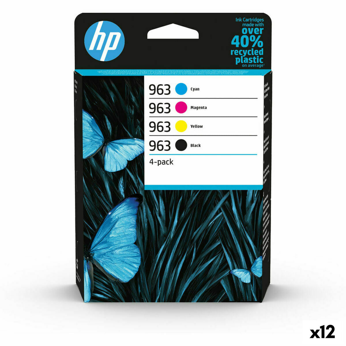 Original Tintenpatrone HP OFFICEJET PRO 9000 SERIES - Nº 963 Gelb Bunt (12 Stück)