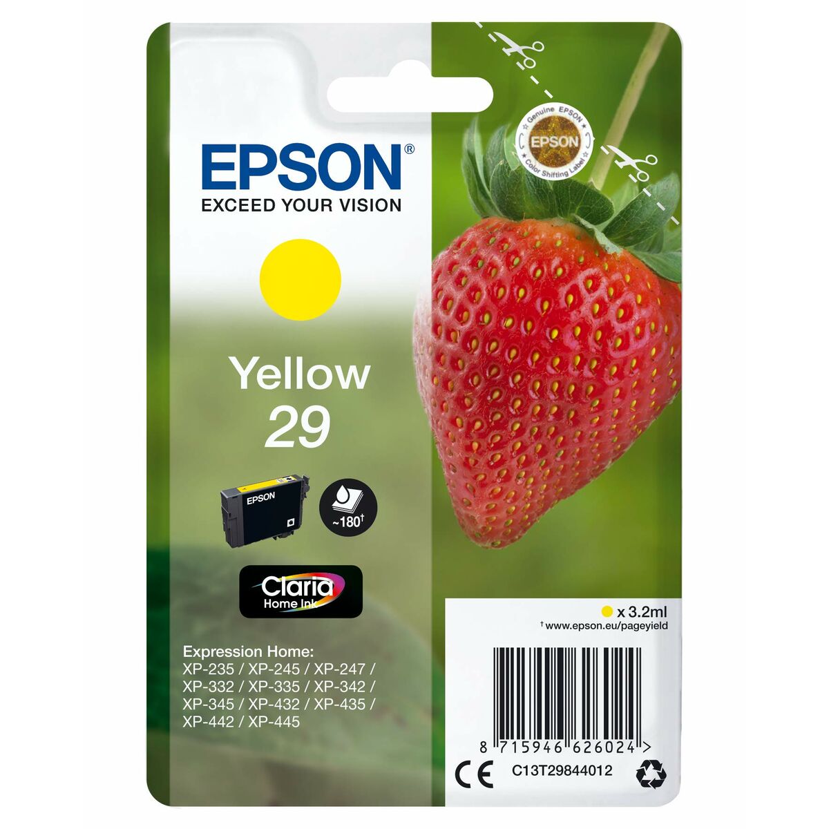 Original Tintenpatrone Epson XP 235 332 335 432 435 Gelb (10 Stück)