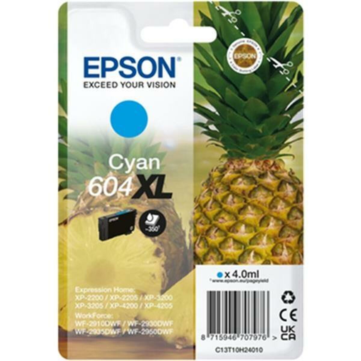Original Tintenpatrone Epson XP-2200 WF-2910DWF Türkis (10 Stück)