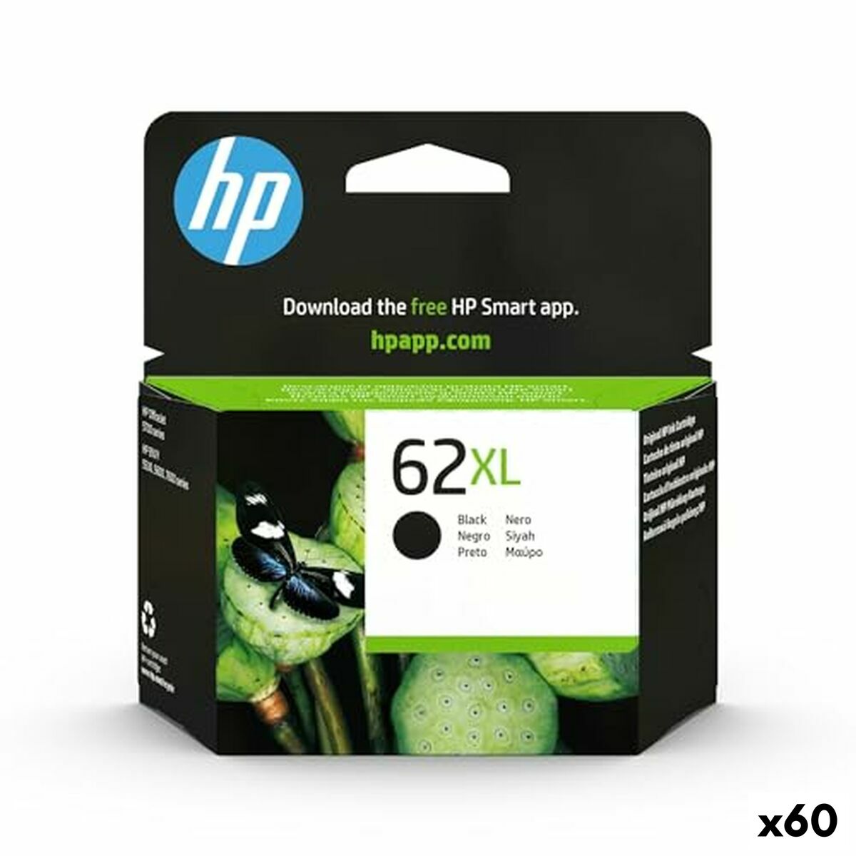 Original Tintenpatrone HP ENVY 5640 E-ALL-IN-ONE - Nº 62 XL Schwarz (60 Stück)